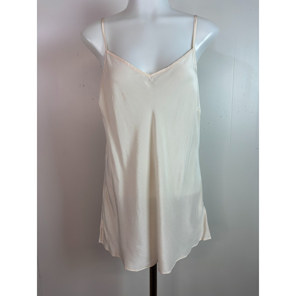 J. Crew Camisole Medium Cream 100% Silk Sheer V-Neck Tank Top Women's